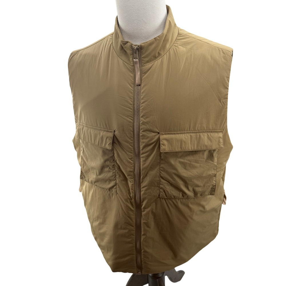 Selected Homme Tan Utility Cargo Full Zip Vest Large Mens US 46R  MSRP 139